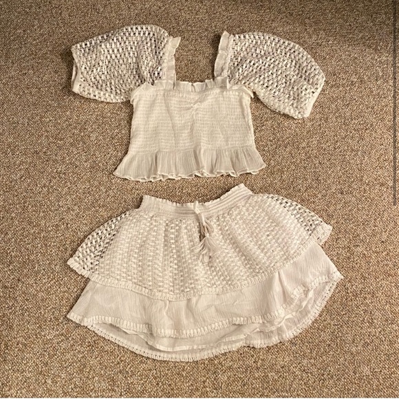 White eyelet skirt and top set - Picture 3 of 6